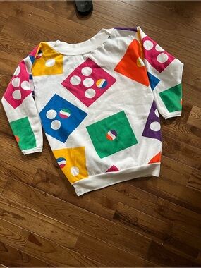 Vintage Pepsi Colorblock Geometric Sweatshirt - White Multi